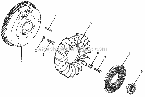 Flywheel Diagram and Parts List for 1882 800000-821059, 140-721-100, 141-721-100 Cub Cadet Lawn Tractor
